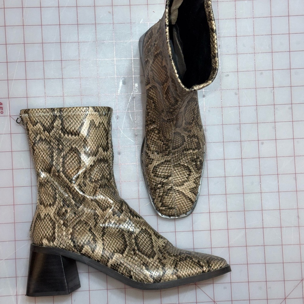 Snakeskin Ankle Boots